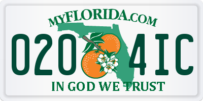 FL license plate 0204IC