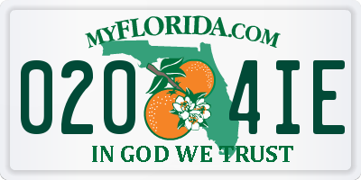 FL license plate 0204IE