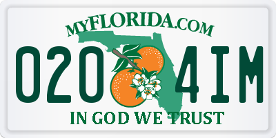 FL license plate 0204IM