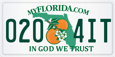 FL license plate 0204IT