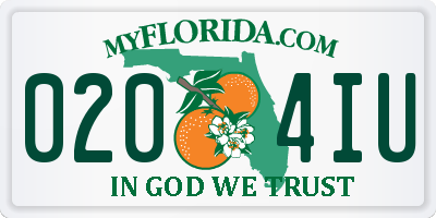 FL license plate 0204IU