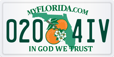 FL license plate 0204IV
