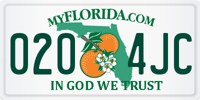 FL license plate 0204JC