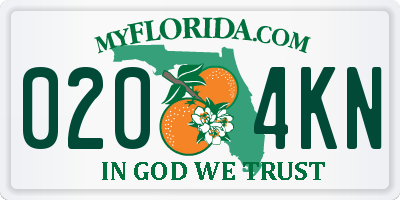 FL license plate 0204KN