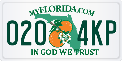FL license plate 0204KP