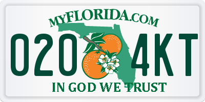 FL license plate 0204KT