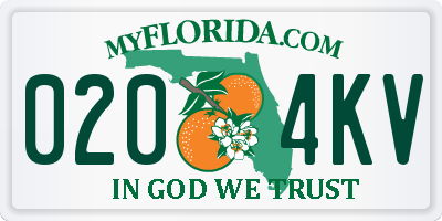 FL license plate 0204KV