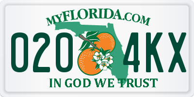 FL license plate 0204KX