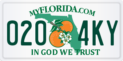 FL license plate 0204KY