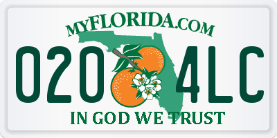 FL license plate 0204LC
