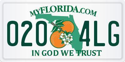 FL license plate 0204LG