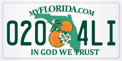 FL license plate 0204LI