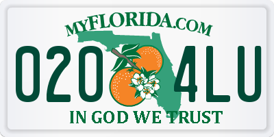 FL license plate 0204LU