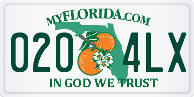 FL license plate 0204LX