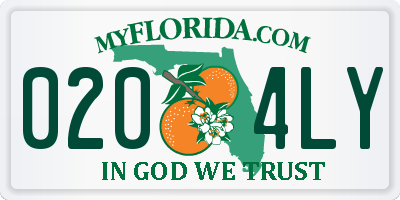FL license plate 0204LY