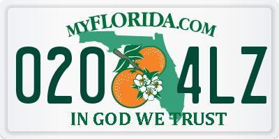 FL license plate 0204LZ