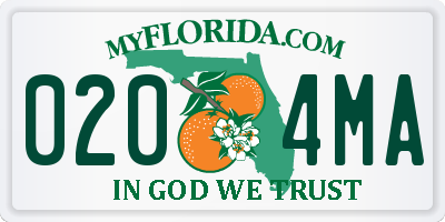 FL license plate 0204MA