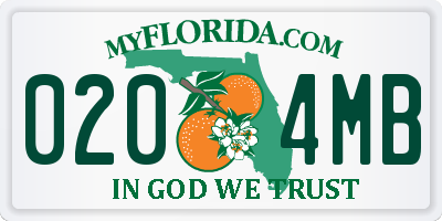 FL license plate 0204MB