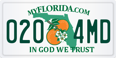 FL license plate 0204MD