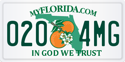 FL license plate 0204MG