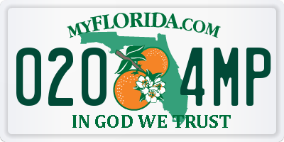 FL license plate 0204MP