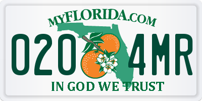 FL license plate 0204MR