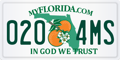 FL license plate 0204MS