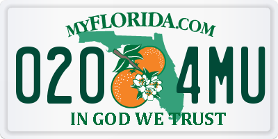 FL license plate 0204MU
