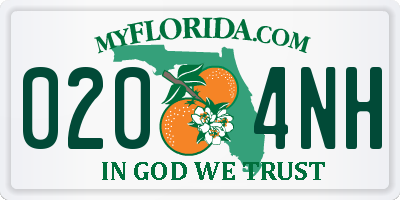 FL license plate 0204NH