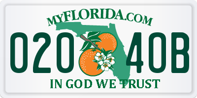 FL license plate 0204OB