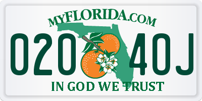 FL license plate 0204OJ
