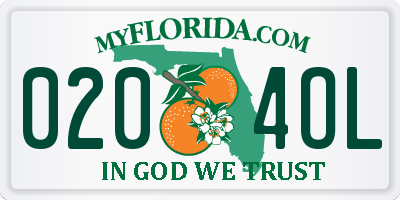 FL license plate 0204OL