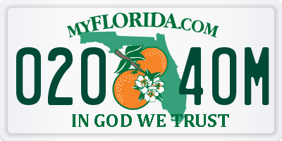 FL license plate 0204OM