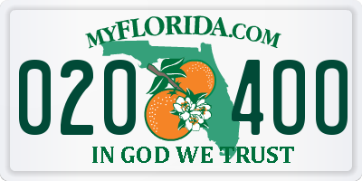 FL license plate 0204OO