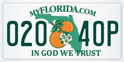 FL license plate 0204OP