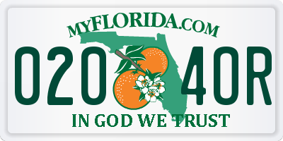 FL license plate 0204OR