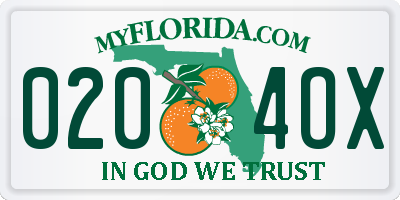 FL license plate 0204OX