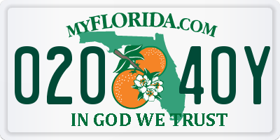 FL license plate 0204OY