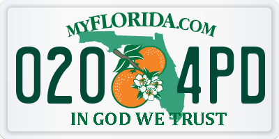 FL license plate 0204PD