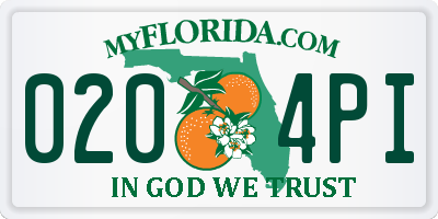FL license plate 0204PI