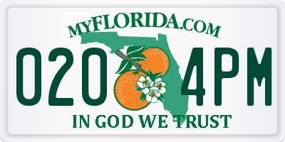 FL license plate 0204PM