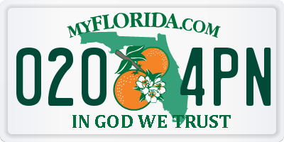 FL license plate 0204PN