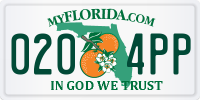 FL license plate 0204PP