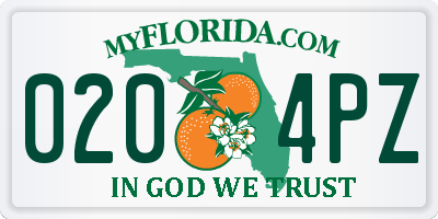 FL license plate 0204PZ