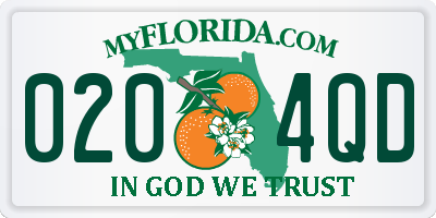 FL license plate 0204QD