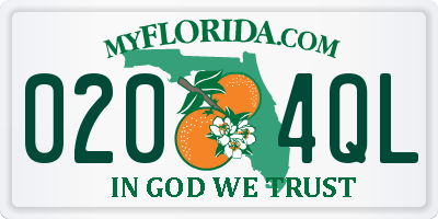 FL license plate 0204QL