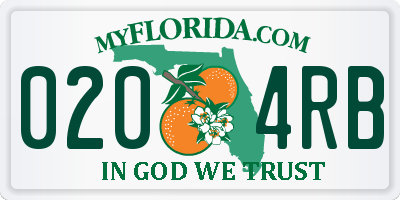FL license plate 0204RB