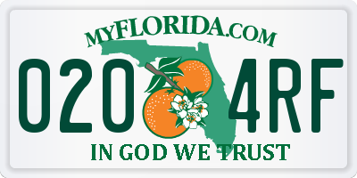 FL license plate 0204RF