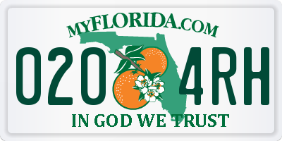 FL license plate 0204RH