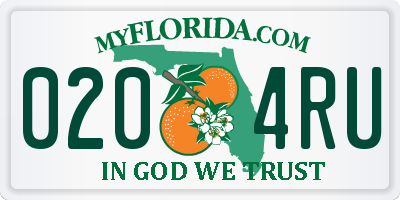 FL license plate 0204RU